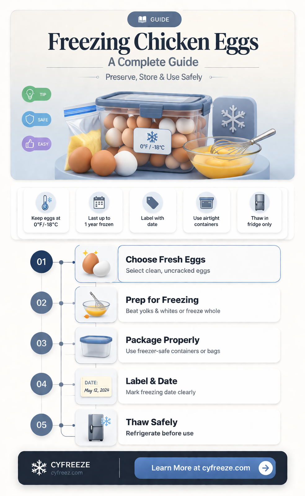 can you freeze a chicken egg