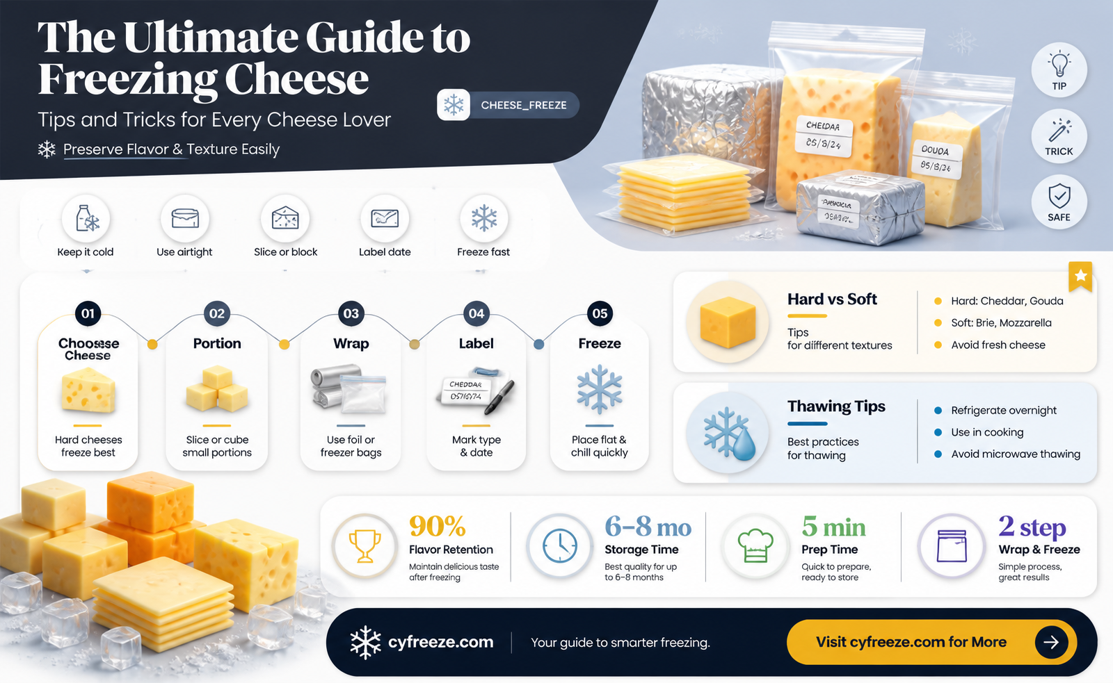 can you freeze cheese in the fridge