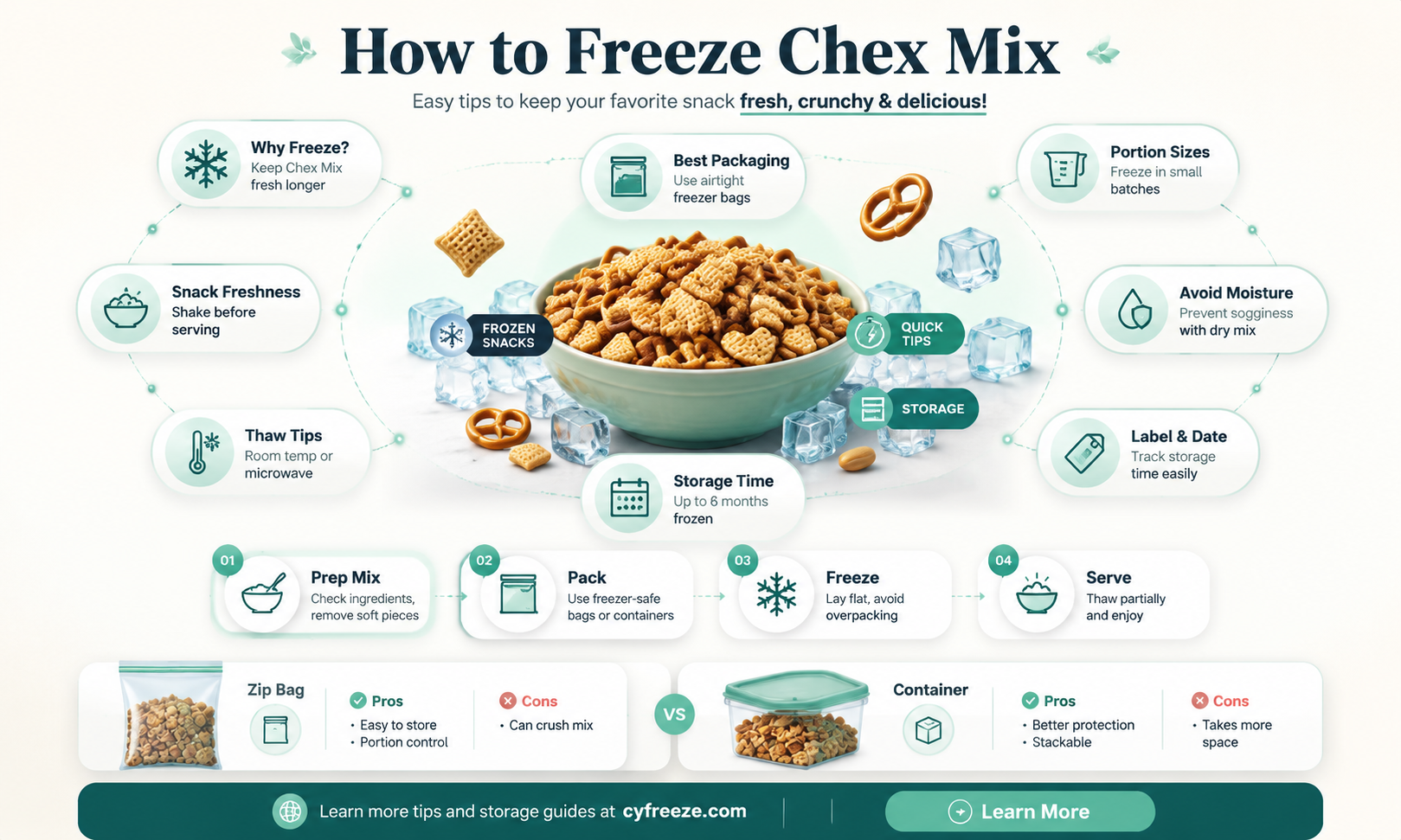 can you freeze chex mix after you make it