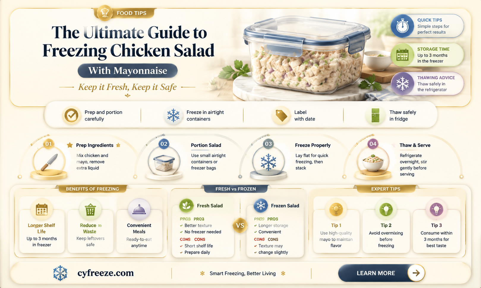 can you freeze chicken salad with mayonnaise in it