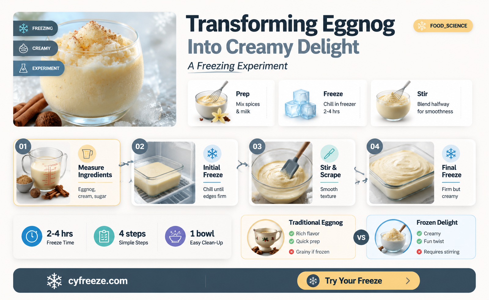 can you freeze eggnog to make ice cream