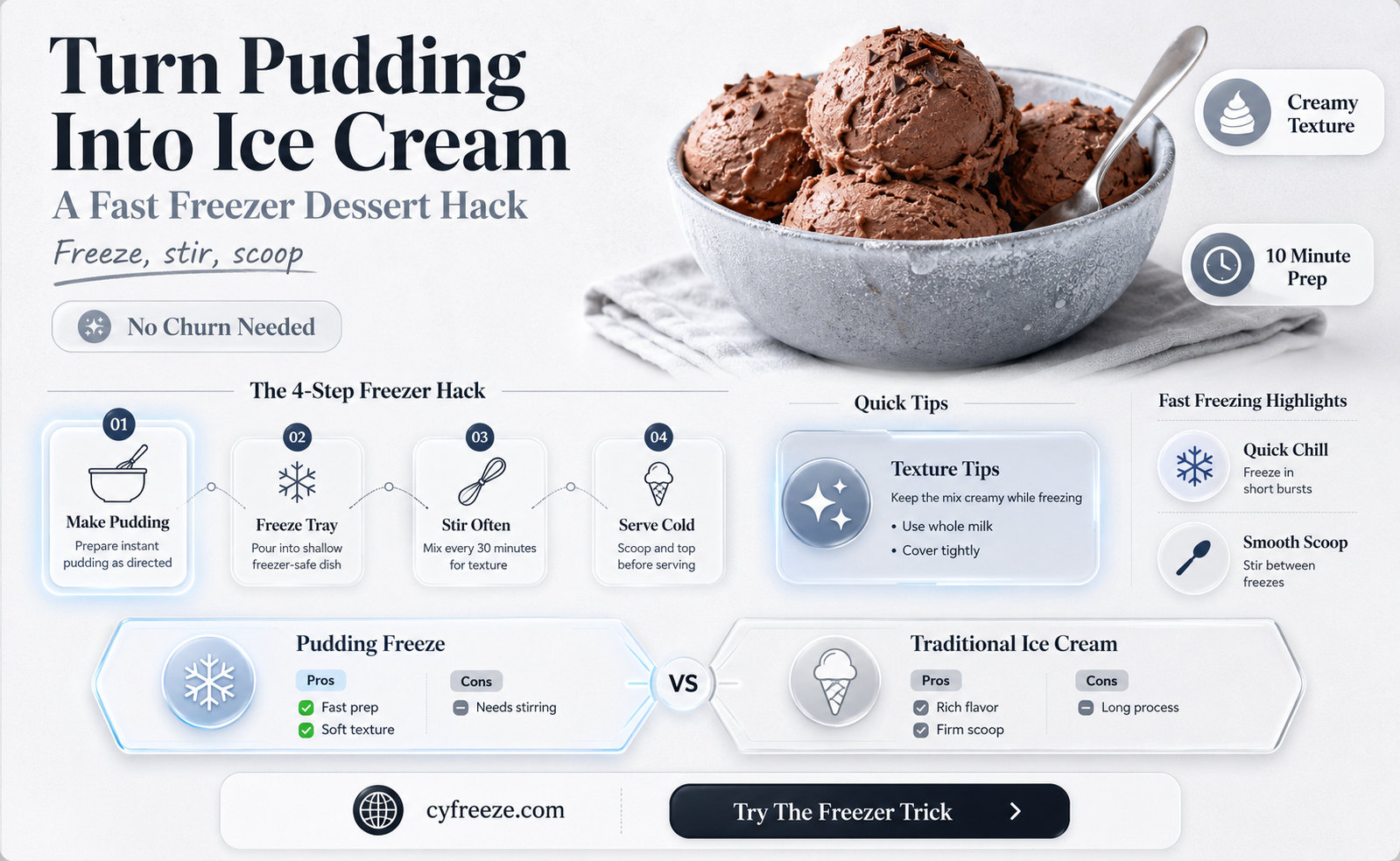 can you freeze pudding to make ice cream