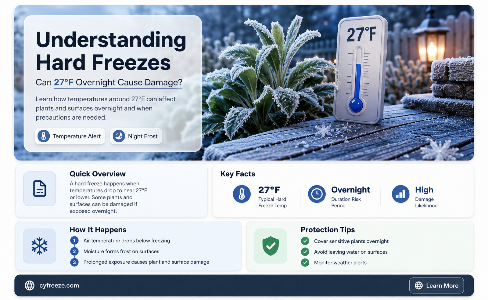 can you get a hard freeze at 27 overnight