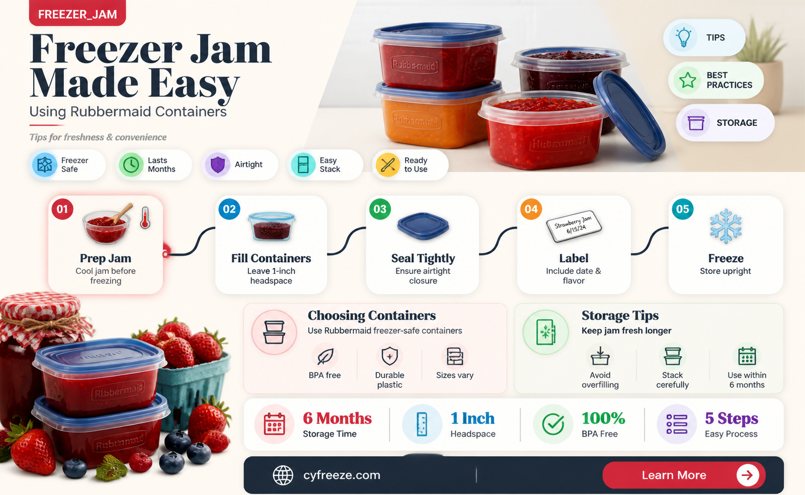 can u use rubbermaid containers for freezer jam