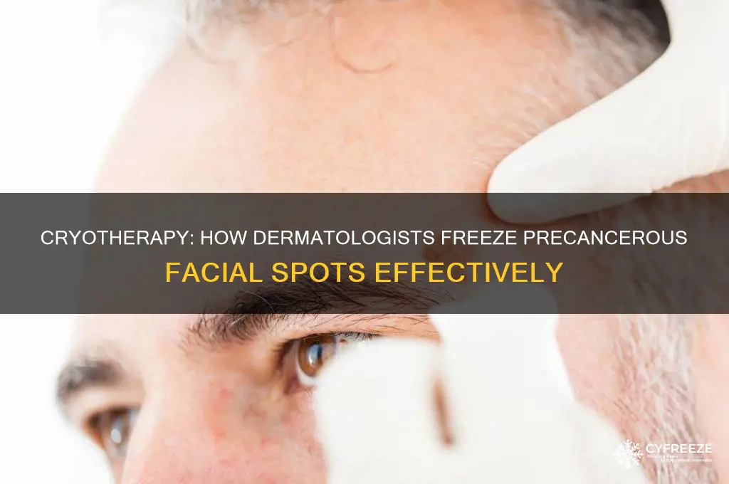 what dermatologist use to freeze precancerous spots on face