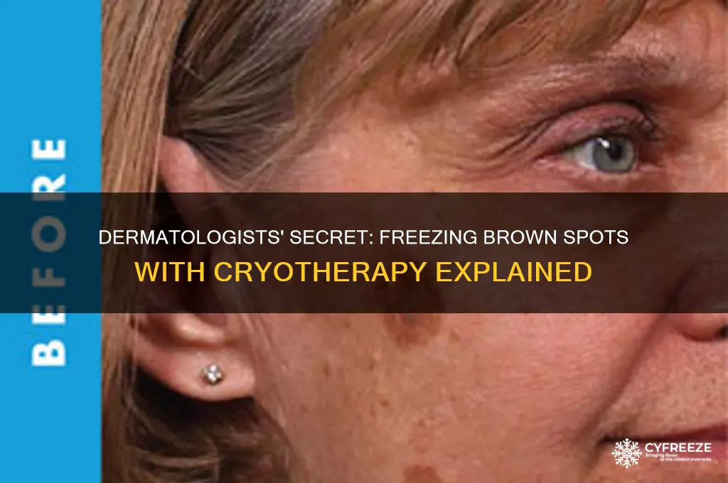 what do dermatologists use to freeze brown spots