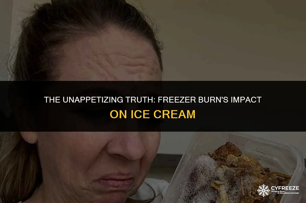 what does freezer burn ice cream look like