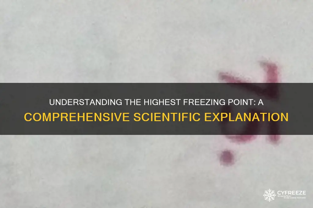 what does highest freezing point mean