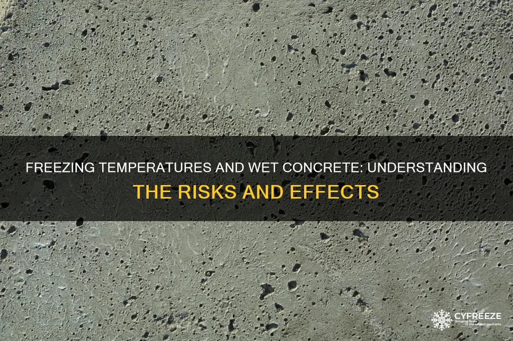 what happens to wet concrete when it gets below freezing