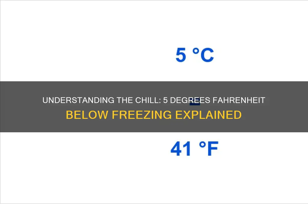 what is 5 degrees fahrenheit below freezing point