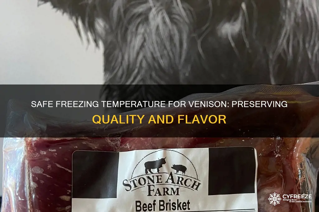 what is a safe temperature to freeze venison
