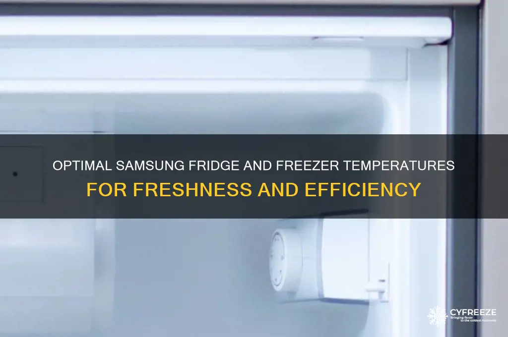 what is recommended temperature for refrigerator samsung and freezer