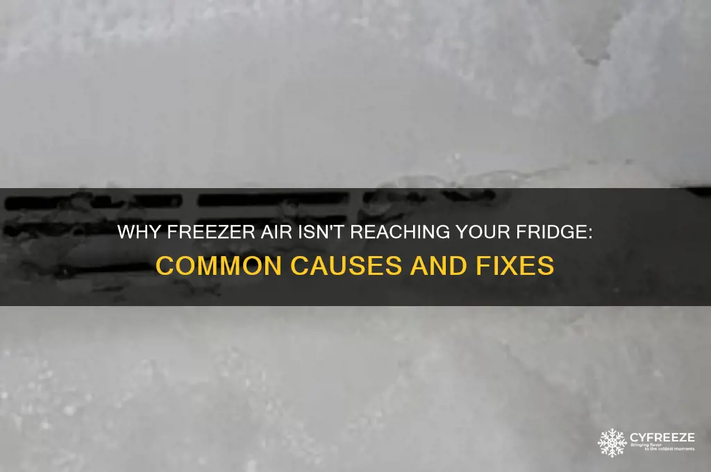 what is stopping freezer air from getting to refridgerator