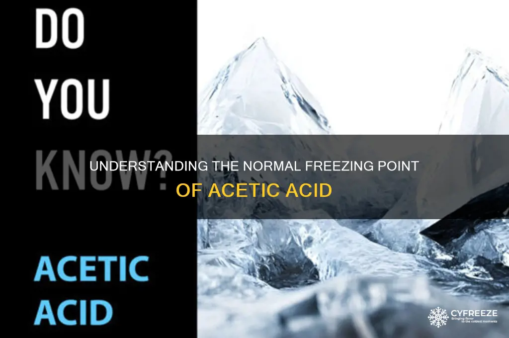 what is the approximate normal freezing point of acetic acid