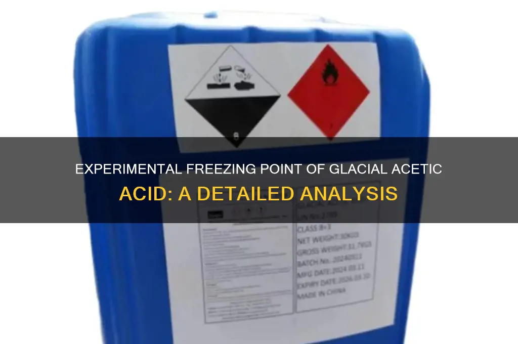 what is the experimental freezing point of glacial acetic acid