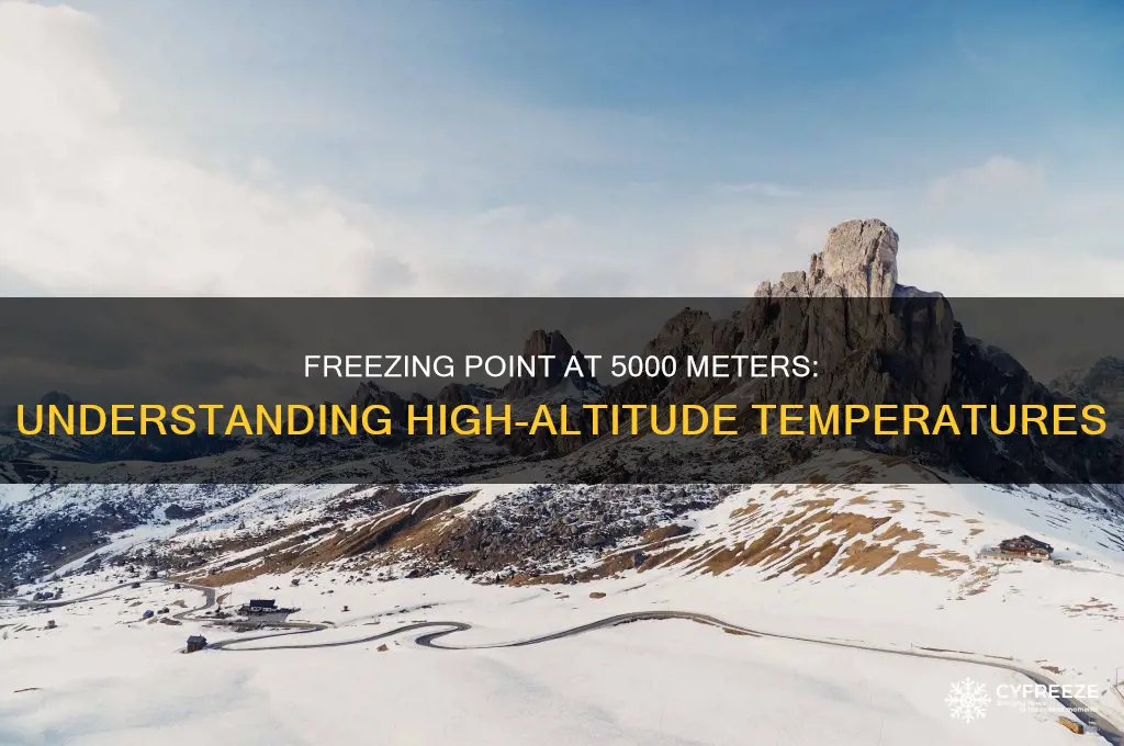 what is the freezing point at 5000 meters