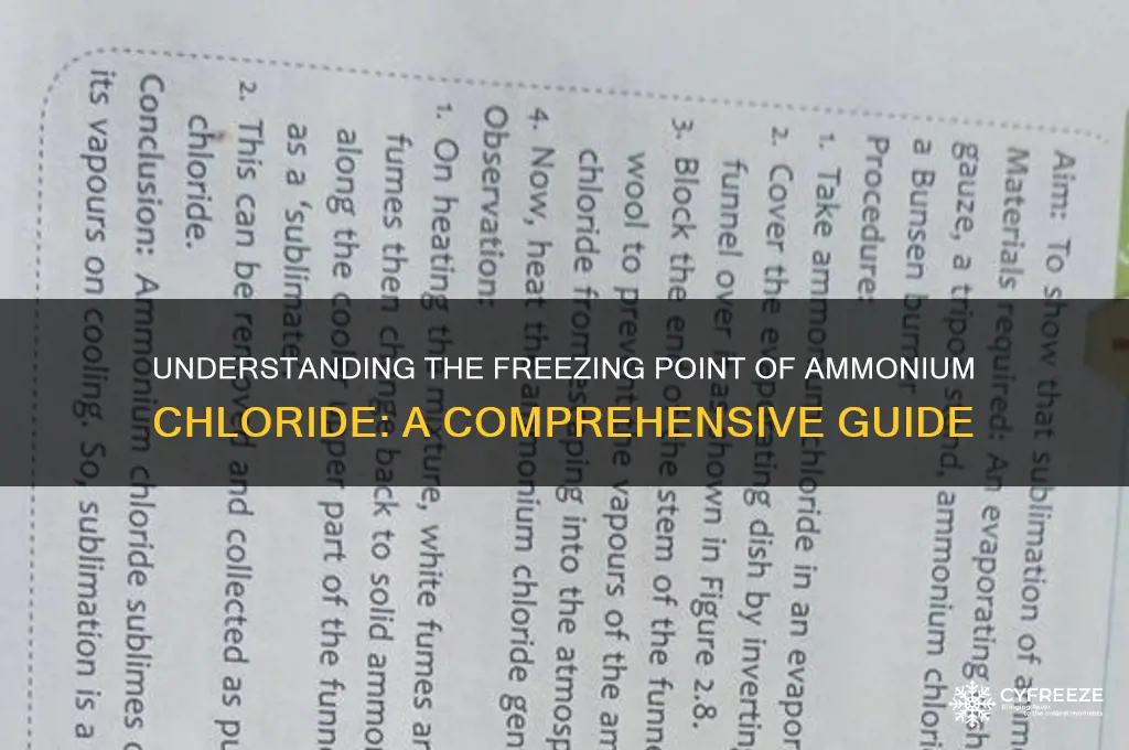what is the freezing point of ammonium chloride