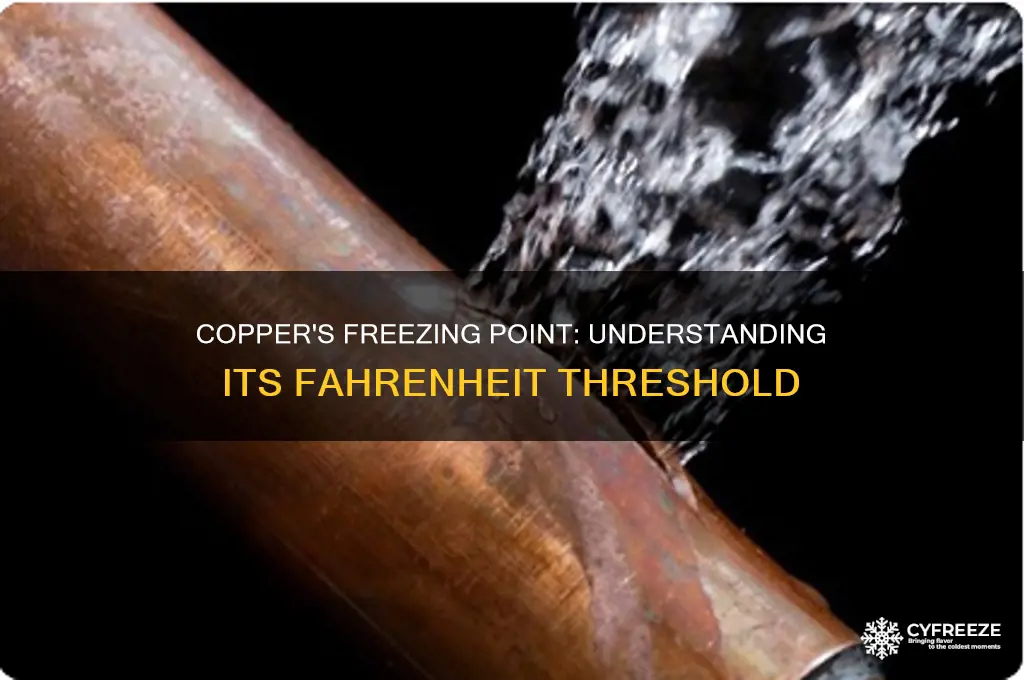 what is the freezing point of copper in fahrenheit