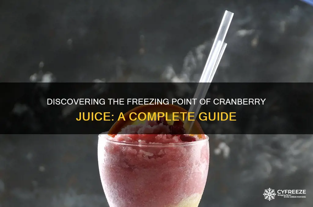 what is the freezing point of cranberry juice