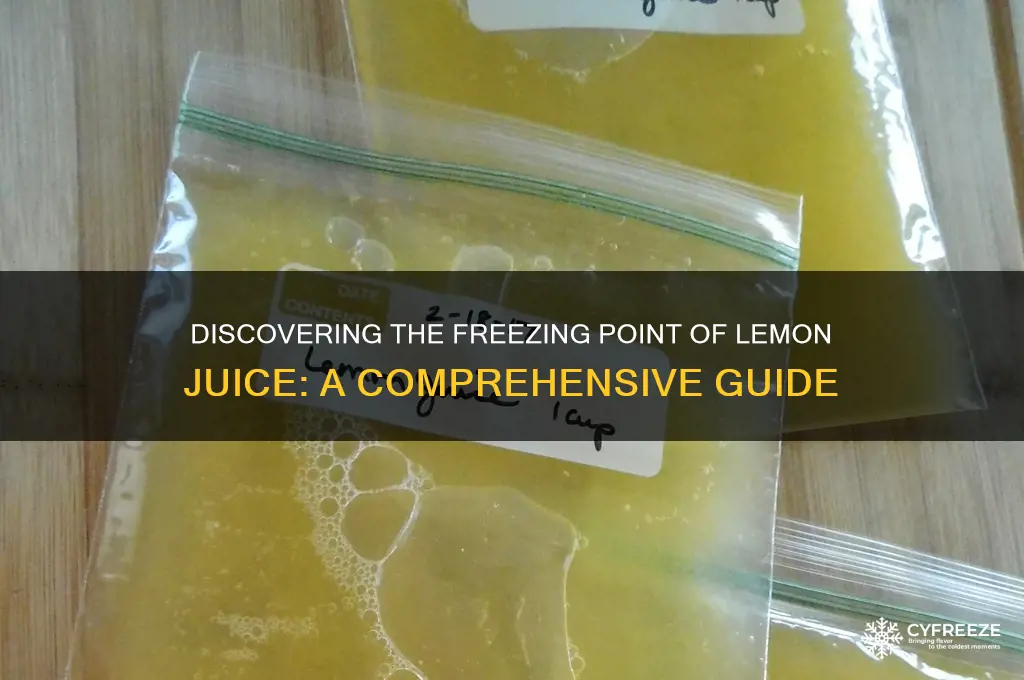 what is the freezing point of lemon juice