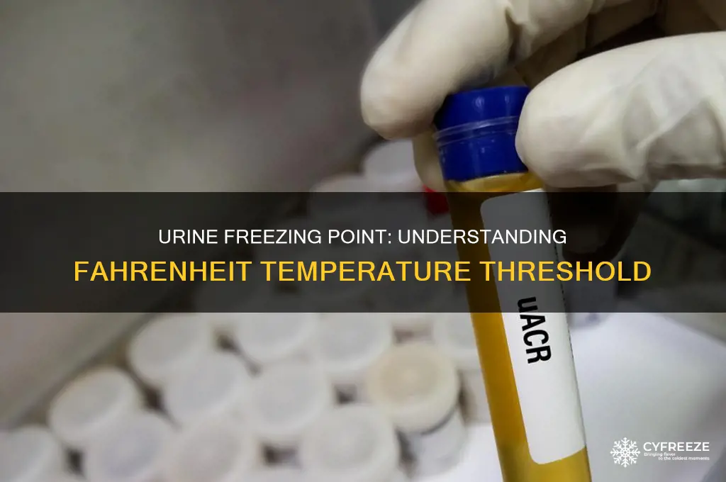 what is the freezing point of urine fahrenheit