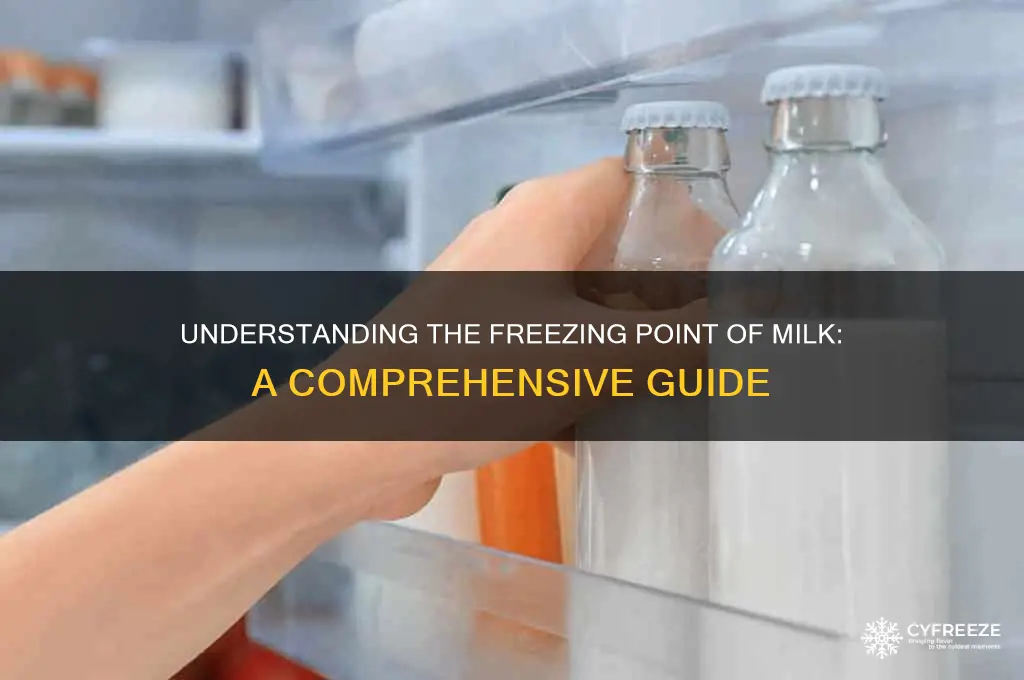 what is the freezing temperature of milk