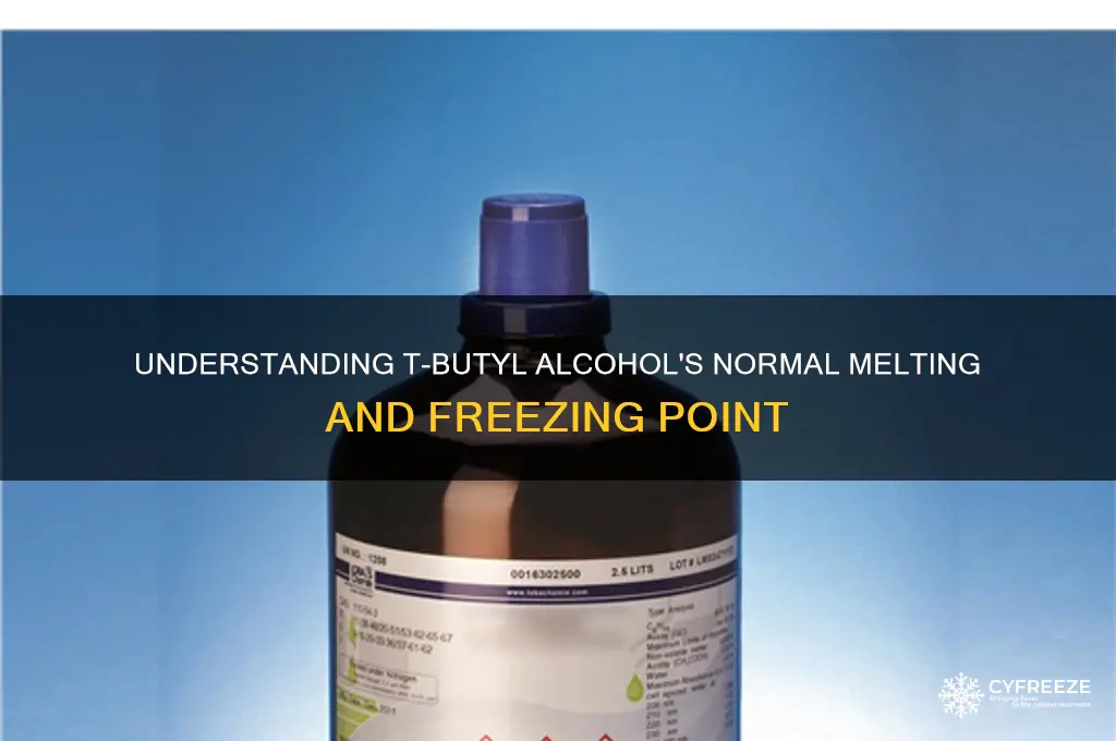 what is the normal melting freezing point for t-butyl alcohol