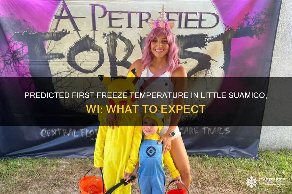 what is the predicted first freeze temperature little suamico wi