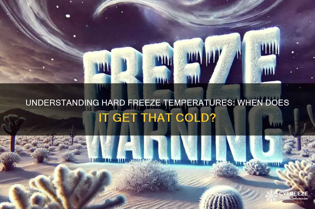 what is the temperature for a hard freeze