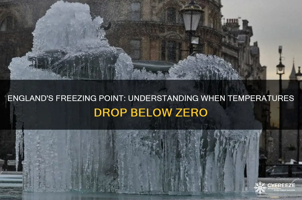 what is the temperature when it freezes in england