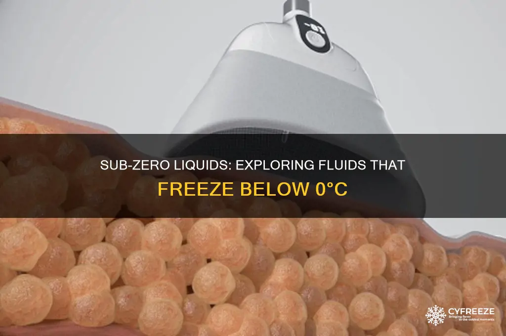 what liquids have a freezing point below zero degrees celsius