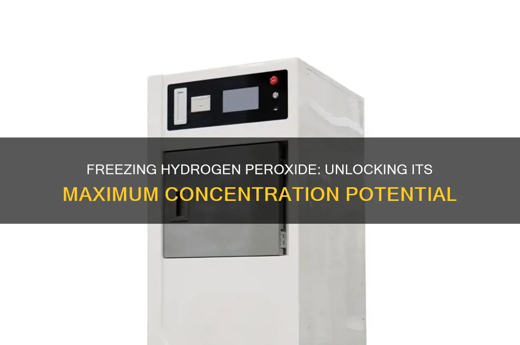what percent can u get by freezing hydrogen peroxide