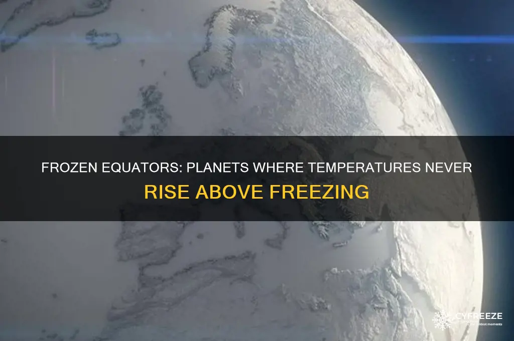 what planets never get above freezing at their equators
