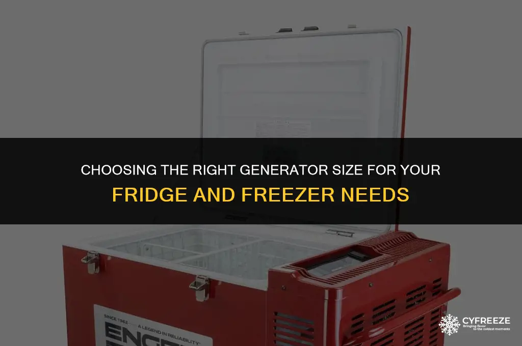 what size generator for fridge and freezer