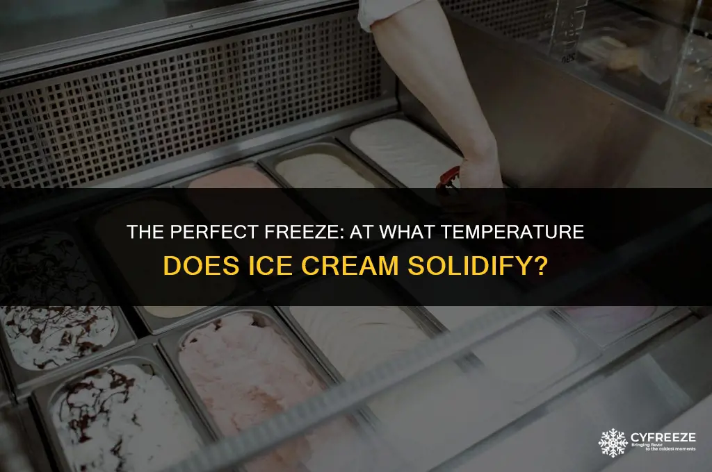 what temp does ice cream freeze