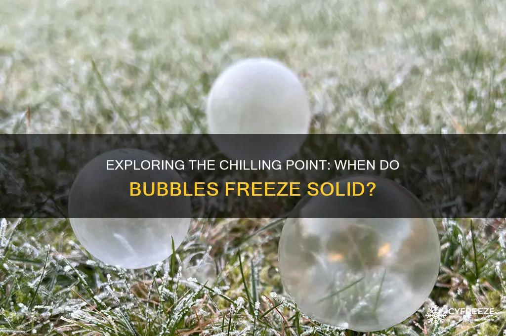 what temperature bubbles freeze