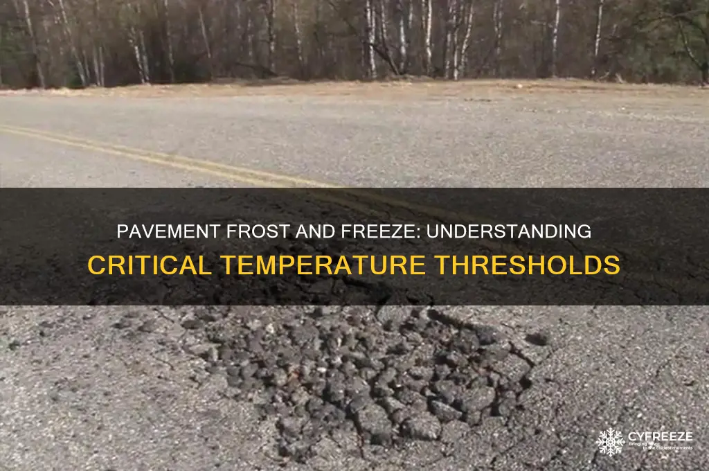 what temperature causes pavement to frost or freeze