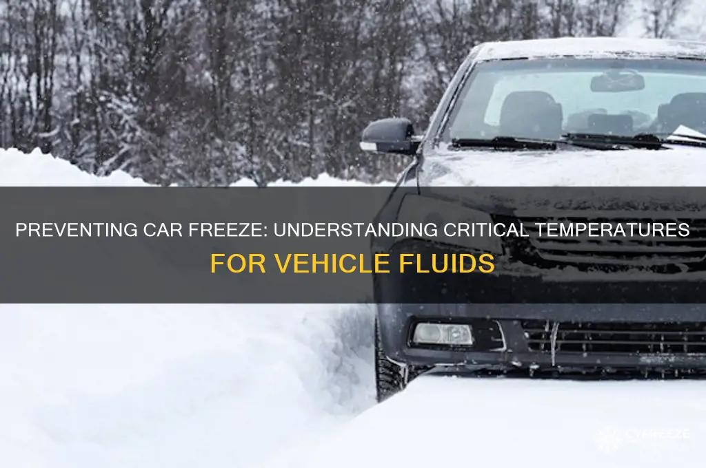 what temperature do cars freeze