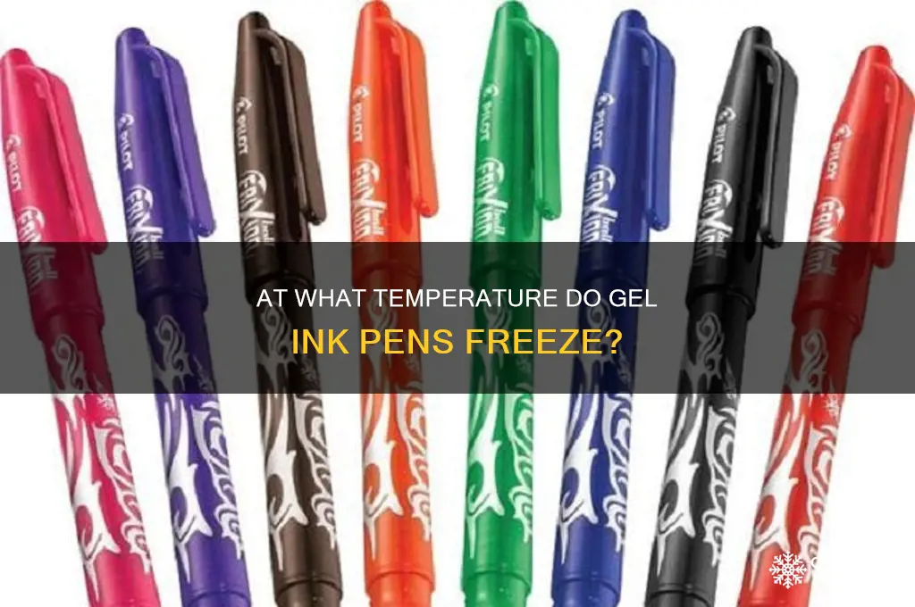 what temperature do gel ink pens freeze