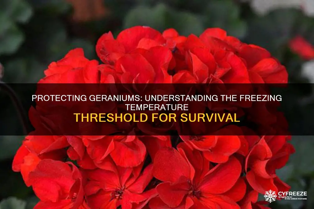what temperature do geraniums freeze