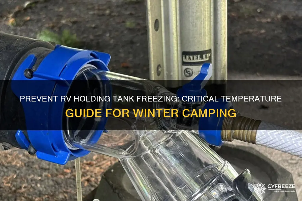 what temperature do holding tank freeze on an rv