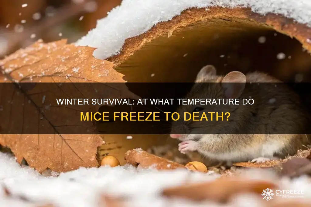 what temperature do mice freeze to death in winter