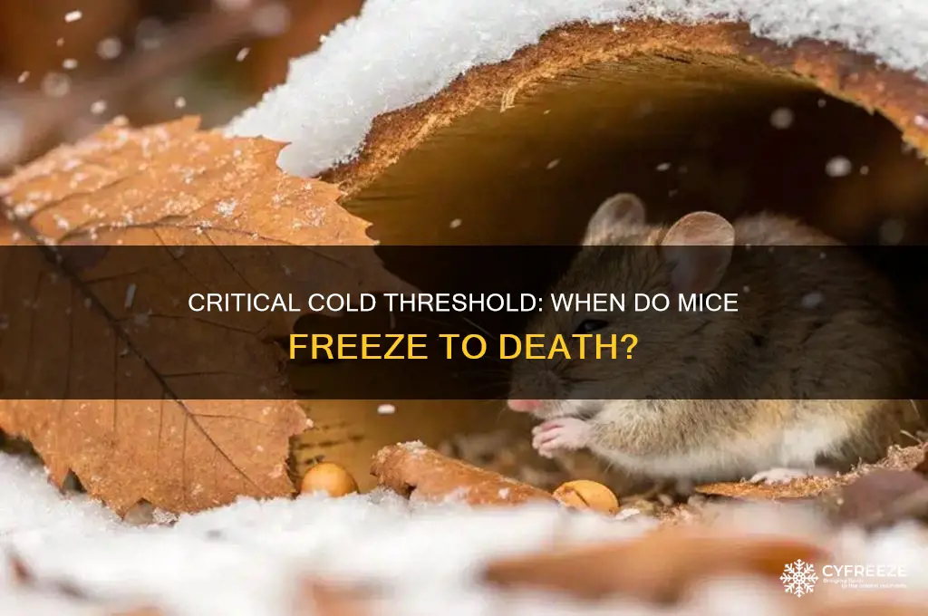 what temperature do mice freeze to death