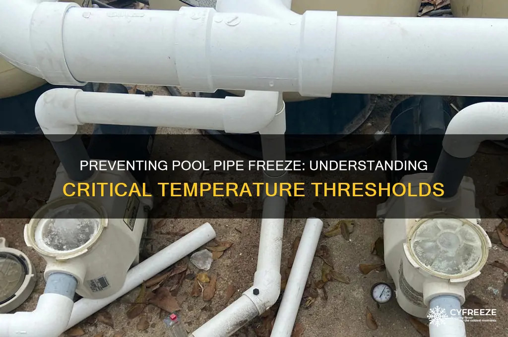 what temperature do pool pipes freeze