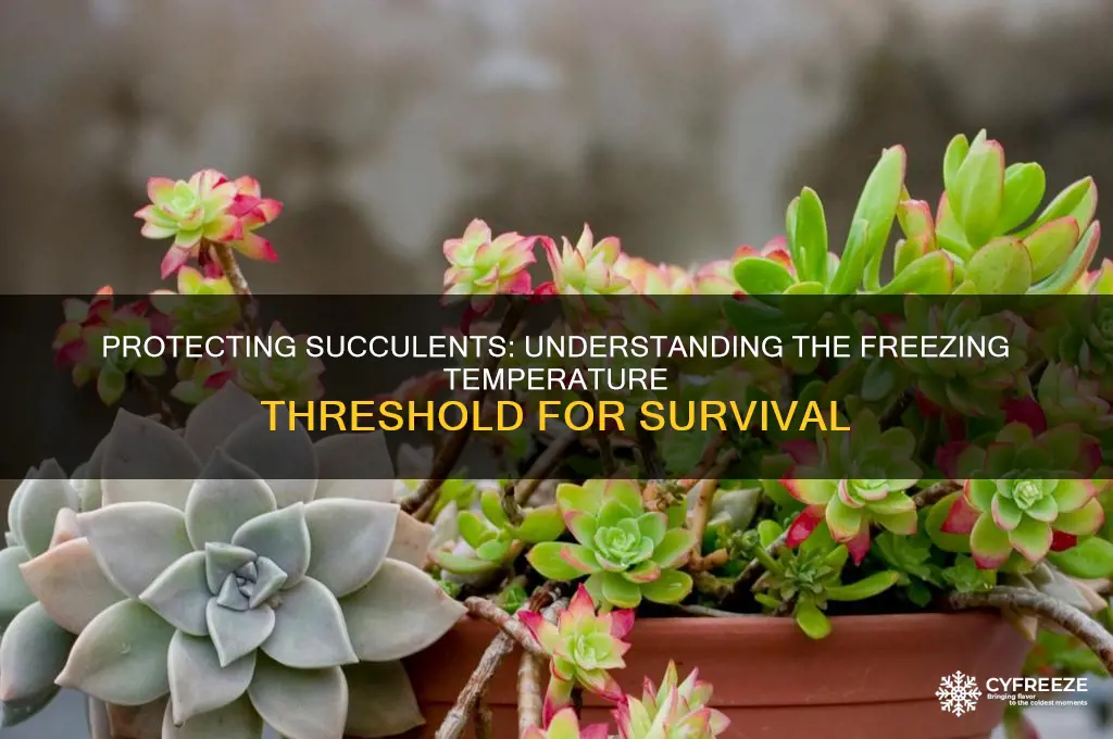 what temperature do succulents freeze