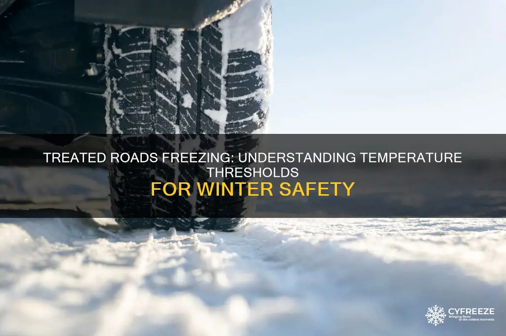 what temperature do treated roads freeze