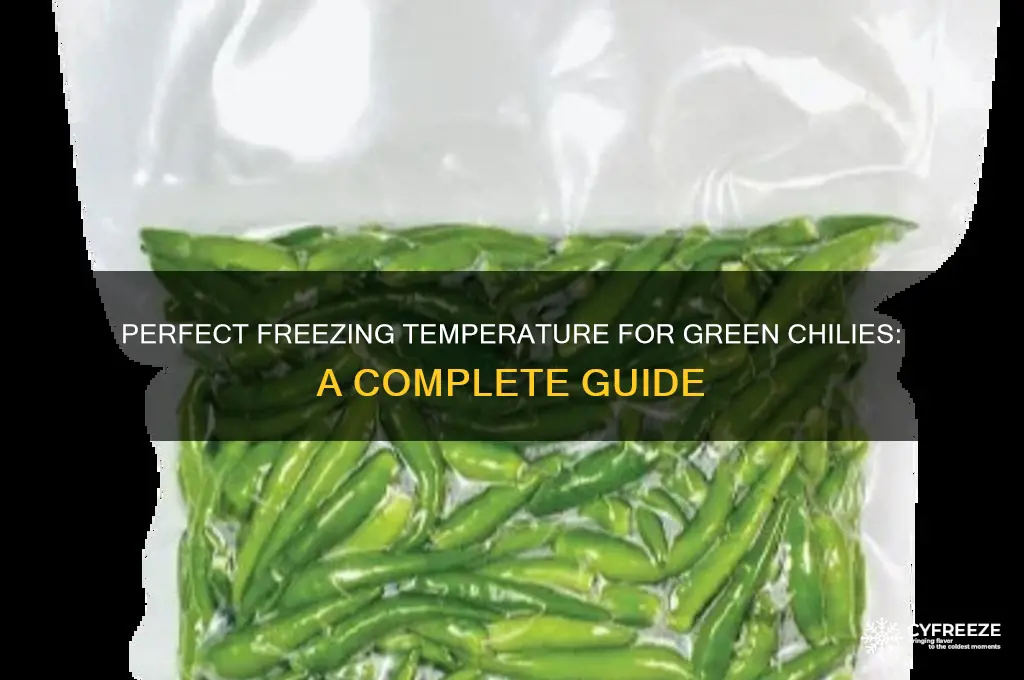 what temperature do you freeze green chilies