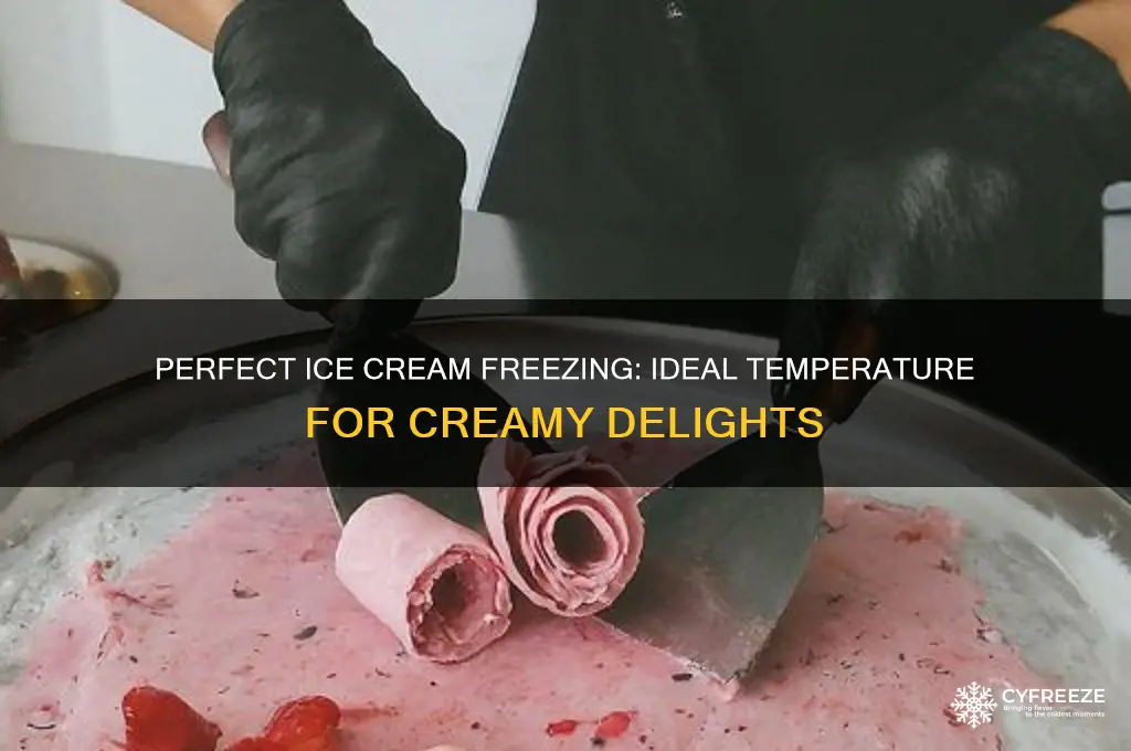 what temperature do you freeze ice cream c