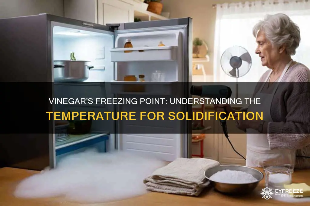 what temperature doea vinegar need to be at to freeze