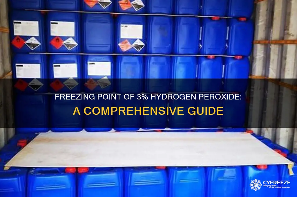 what temperature does 3 hydrogen peroxide freeze